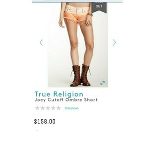 True Religion ombre shorts Peach